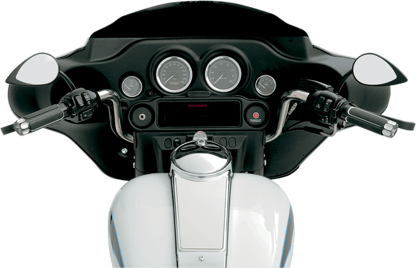 DRAG SPECIALTIES 0640-0390 Mirror - Side View - Teardrop - Black - Curved/Short Stem - Each — image 2 of 3