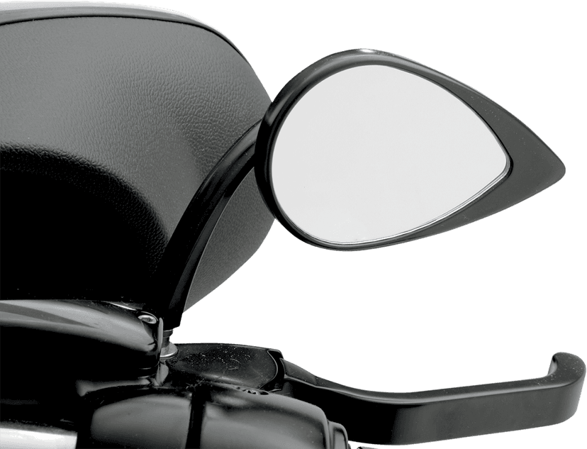 DRAG SPECIALTIES 0640-0390 Mirror - Side View - Teardrop - Black - Curved/Short Stem - Each — image 3 of 3