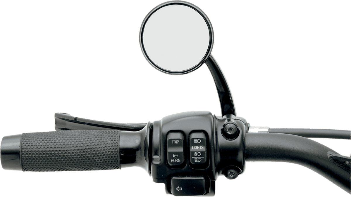 TODD'S CYCLE 0640-0434 Mirror - Shooter - Side View - Round - Black - Left - Each