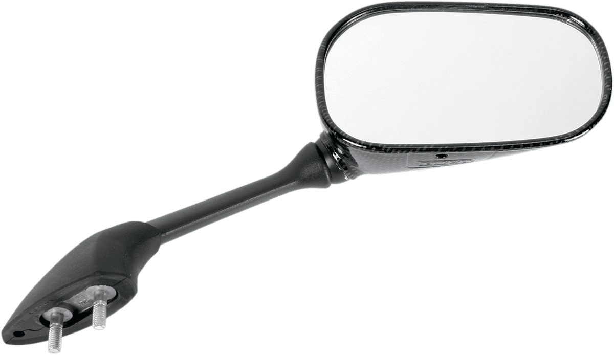 EMGO 0640-0513 Mirror - Side View - Black/Carbon Fiber - Rectangle - Right - Yamaha
