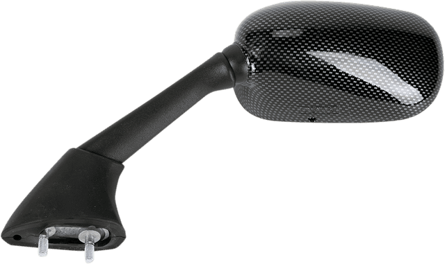 EMGO 0640-0514 Mirror - Side View - Black/Carbon Fiber - Rectangle - Left - Yamaha