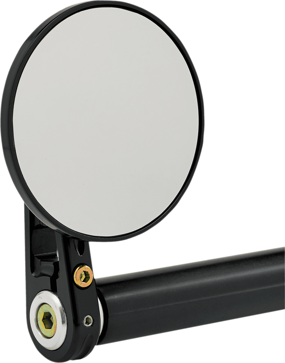 JOKER MACHINE 0640-0608 Mirror - Bar End/Side View - Round - Black - Straight - 3-1/4"