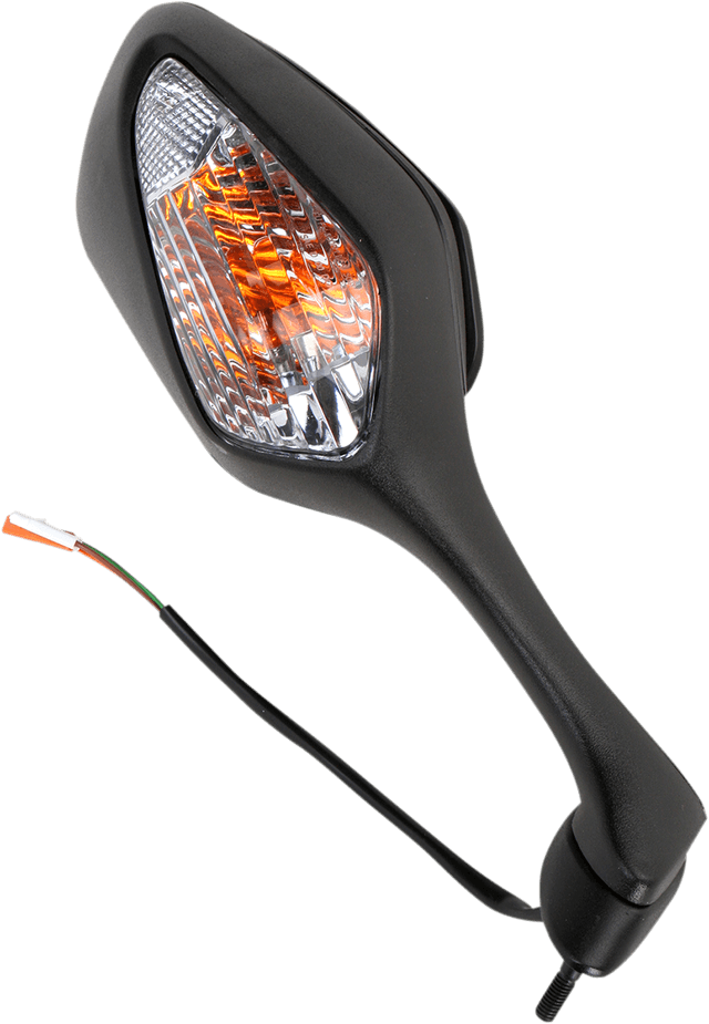 EMGO 0640-0669 Mirror - Side View w/Integrated Lighting - Polygon - Black - Right — image 2 of 2