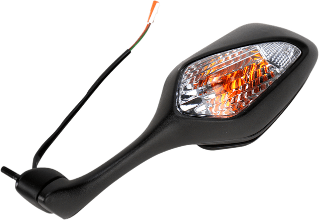 EMGO 0640-0670 Mirror - Side View w/Integrated Lighting - Polygon - Black - Left — image 1 of 2