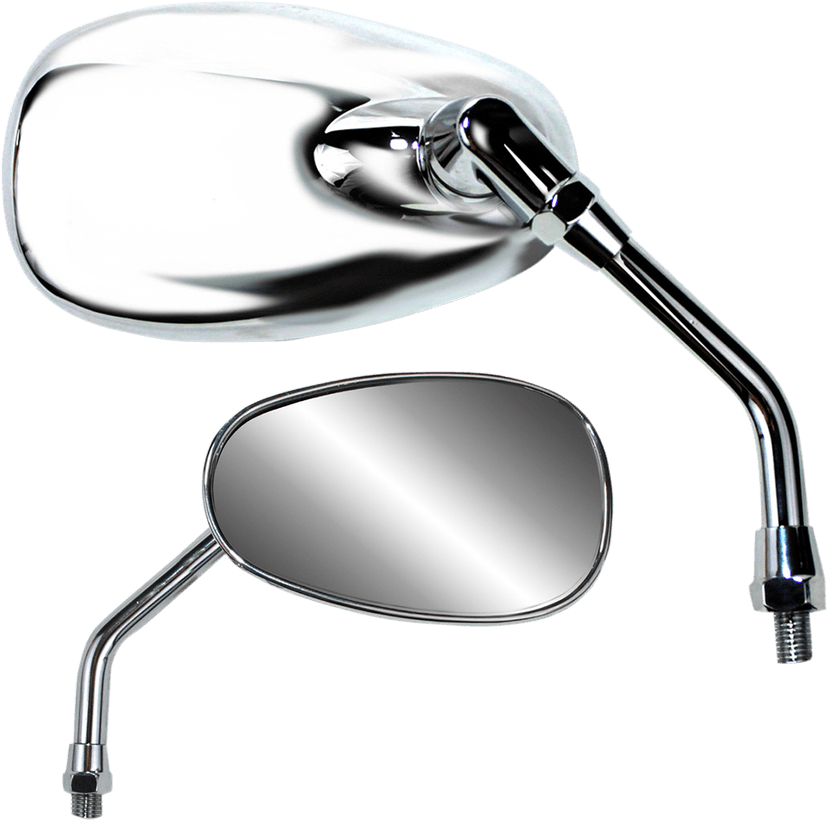 PARTS UNLIMITED 0640-0946 Mirror - American-Style/Standard - Side View - Oval - Chrome - 5-1/2" - Each