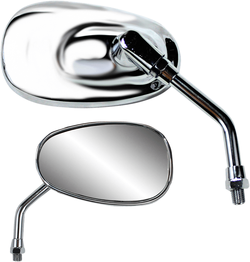 PARTS UNLIMITED 0640-0947 Mirror - American-Style/Mini - Side View - Oval - Chrome - 4-3/4" - Each