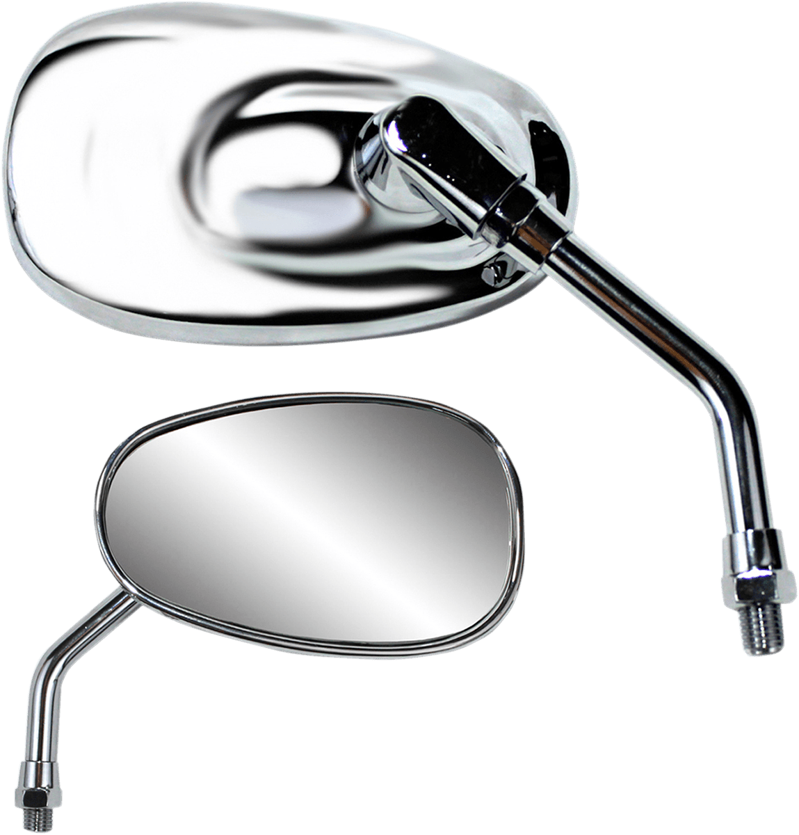 PARTS UNLIMITED 0640-0948 Mirror - American-Style/Mini - Side View - Oval - Chrome - 4-3/4" - Each