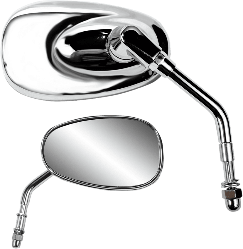 PARTS UNLIMITED 0640-0950 Mirror - Side View - Oval - Short - Chrome