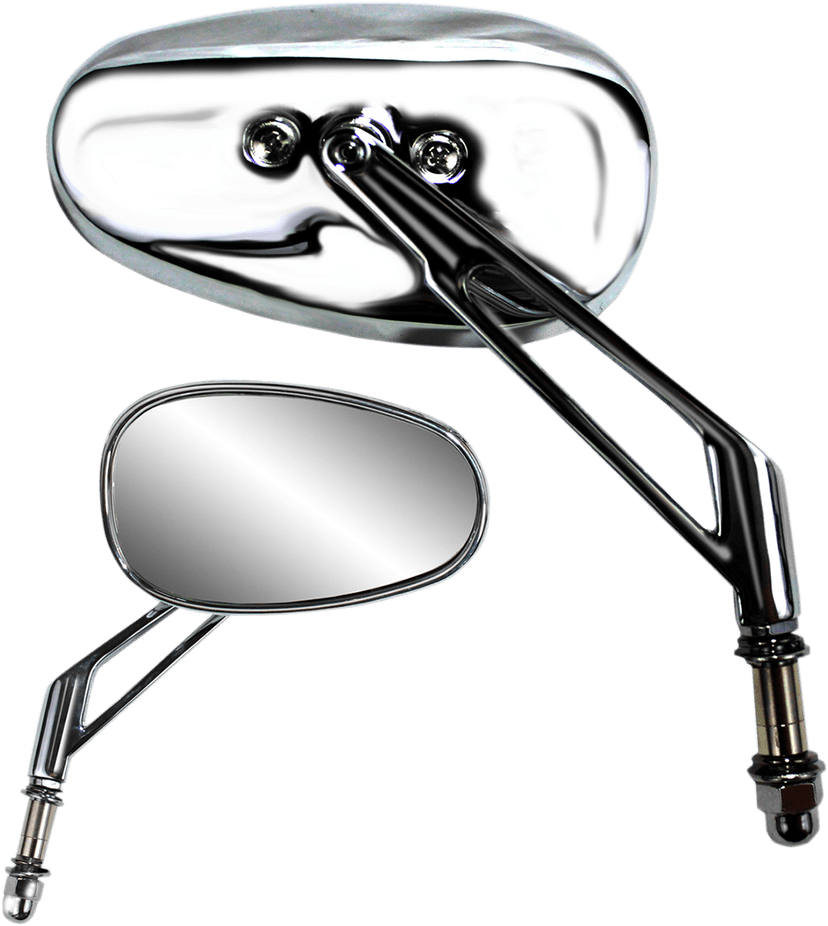 PARTS UNLIMITED 0640-0951 Mirror - Side View - Teardrop - Short - Chrome
