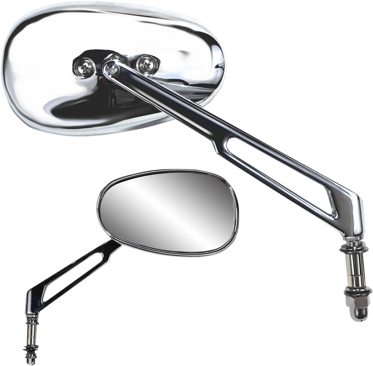 PARTS UNLIMITED 0640-0952 Mirror - Side View - Teardrop - Long - Chrome