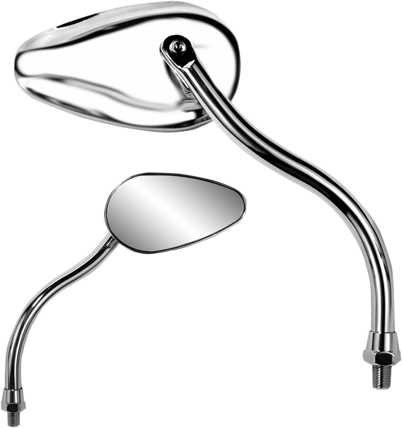 PARTS UNLIMITED 0640-0960 Mirror - X-Treme Mini - Side View - Teardrop - Standard - Long - Chrome - Each