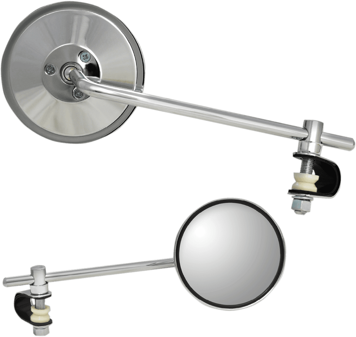 PARTS UNLIMITED 0640-0965 Mirror - Side View - Round - Chrome - Long - Each