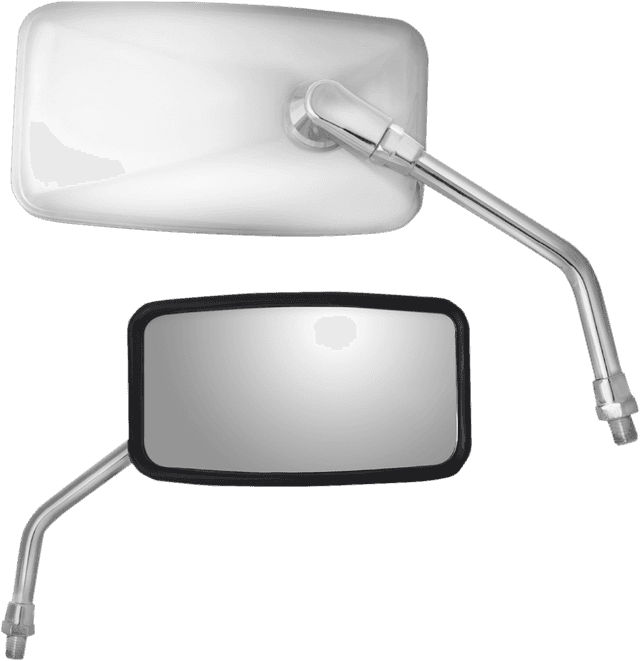 PARTS UNLIMITED 0640-0974 Mirror - Side View - Cruiser - Standard - Rectangular - Stainless Steel