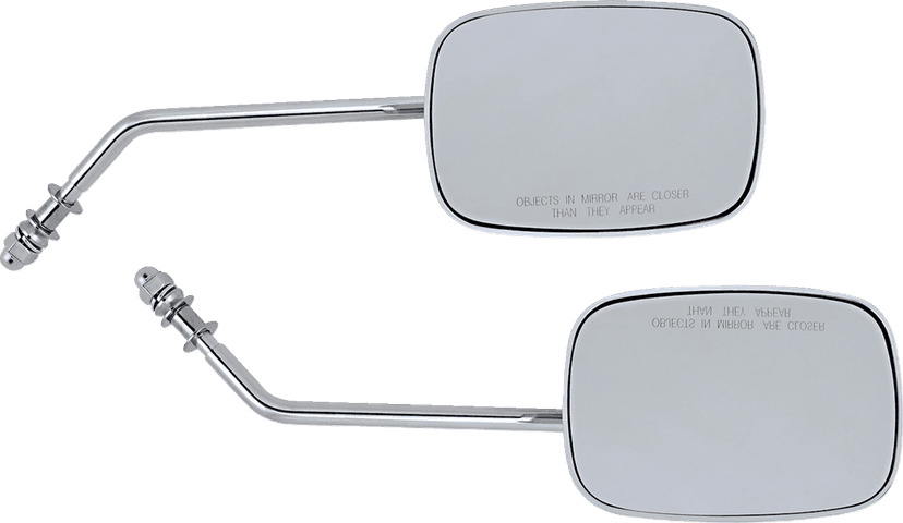 DRAG SPECIALTIES 0640-0982 Mirrors - OEM - Side View - Rectangle - Chrome - Long - Pair — image 1 of 3