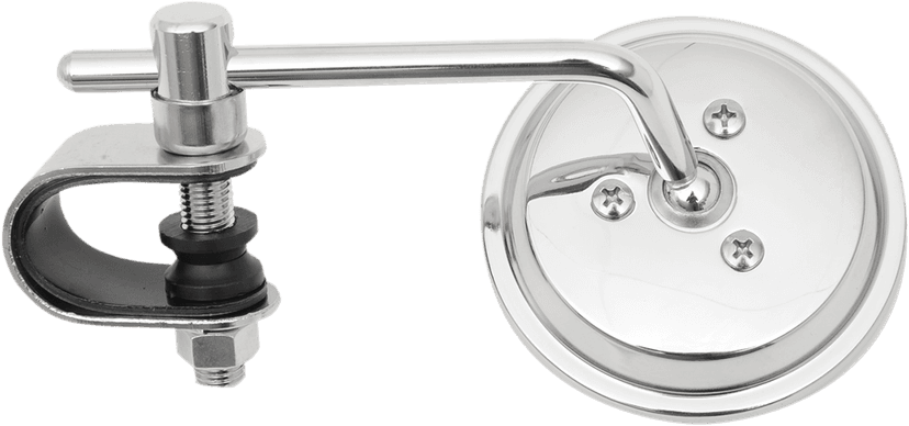 EMGO 0640-1013 Mirror - Side View - Round - Chrome - 4" Stem - Left/Right - Each — image 2 of 2