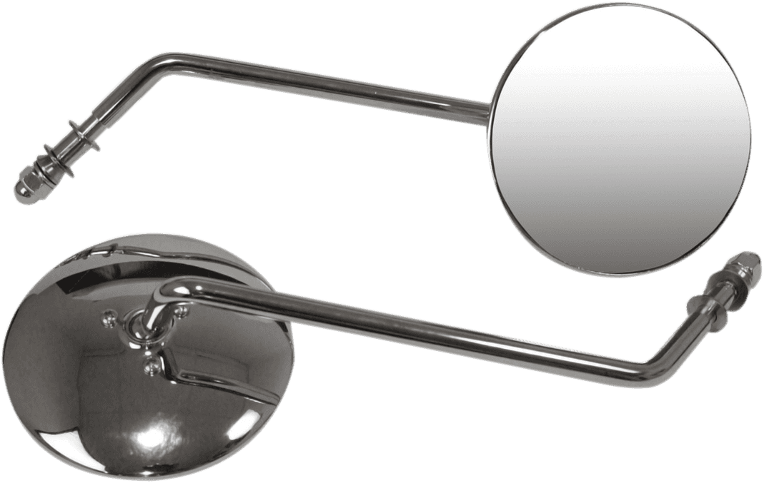 EMGO 0640-1017 Mirrors - Side View - Smooth/Round - Long Stem - Pair - Universal
