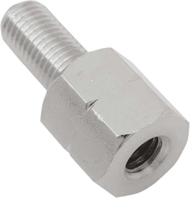 EMGO 0640-1021 Adapter - Mirror - Universal - M10 x 1.25 Male | M8 x 1.25 (Left Hand) Female - Chrome