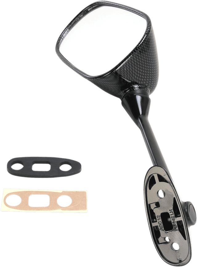 EMGO 0640-1067 Mirror - Side View - Black/Carbon Fiber - Rectangle - Left - Suzuki — image 2 of 4