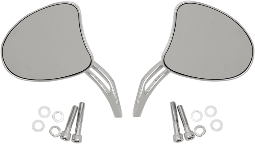 DRAG SPECIALTIES 0640-1097 Mirrors - Side View - Tapered - Chrome - Short Stem - Pair — image 1 of 4