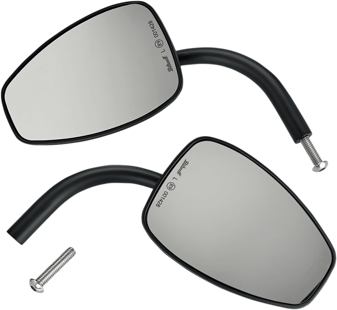 BILTWELL 0640-1330 Mirrors - Utility - Side View - Teardrop - Perch - Black - Pair