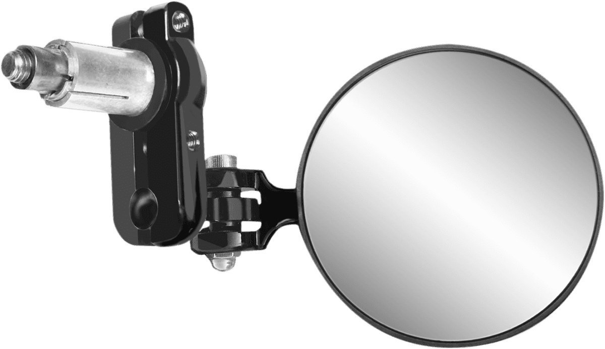 PARTS UNLIMITED 0640-1477 Mirror - Side View/Bar End - Round - Black