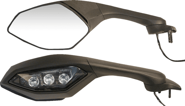 EMGO 0640-1567 Mirror - OEM - Replacement - Side View - Cat Eye - Black - Left - Each