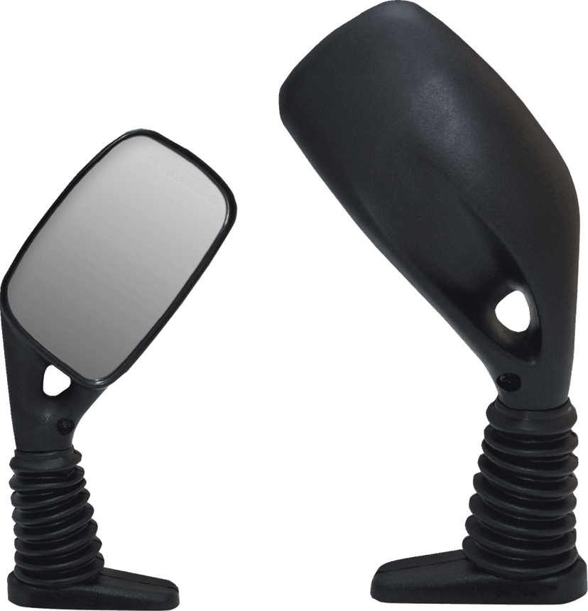 PARTS UNLIMITED 0640-1691 Mirrors - Side View - Rectangular - Black - Pair