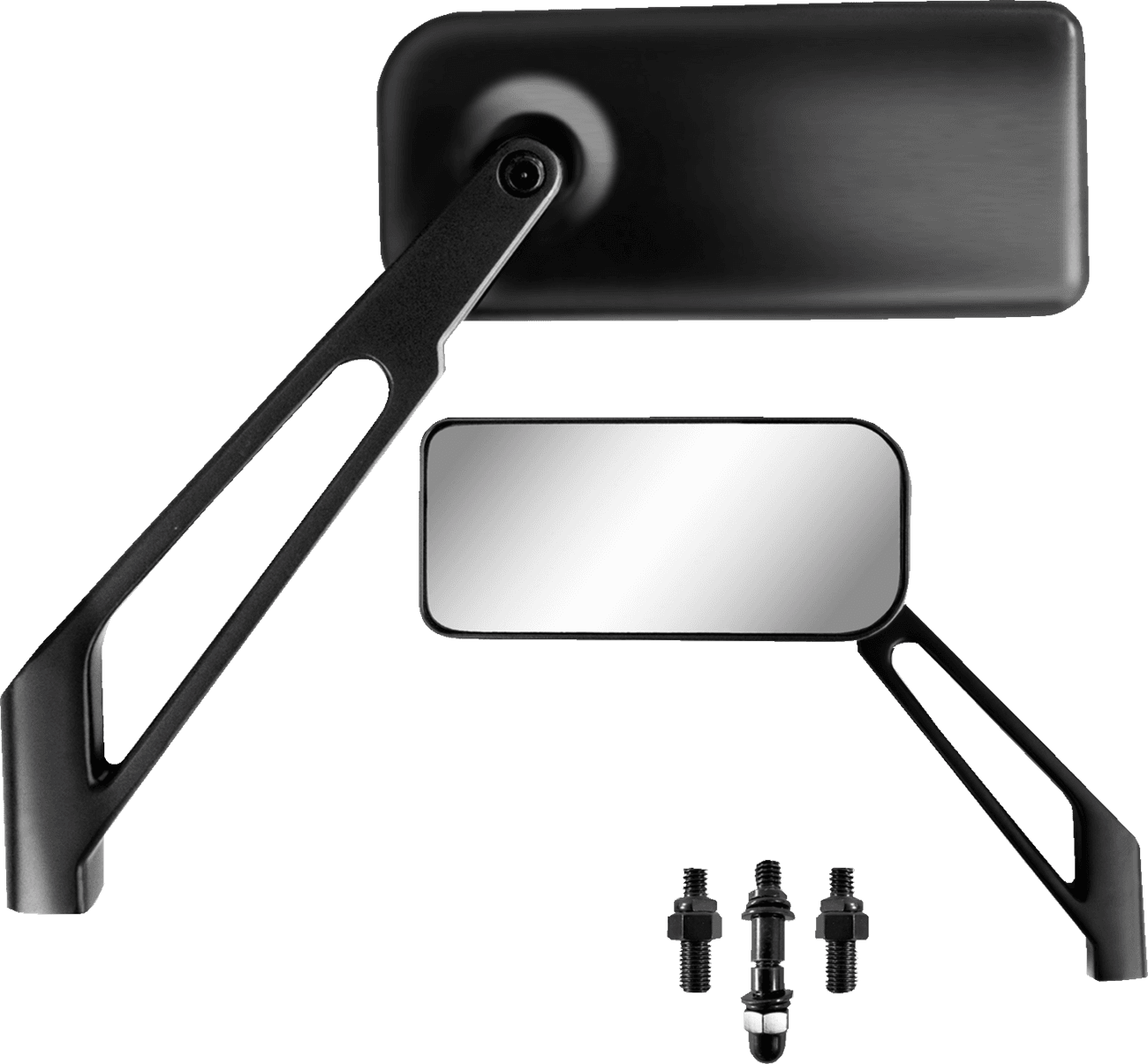 PARTS UNLIMITED 0640-1692 Mirror - X-Treme Designer - Side View - Rectangular - Black