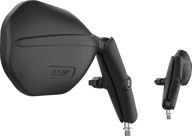 RAM MOUNTS 06401718 Tough-Mirror™ - Side View - Oval - Black - Left/Right - Long Arm — image 3 of 6