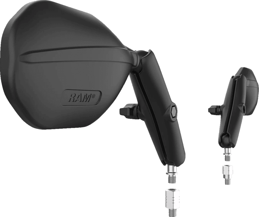 RAM MOUNTS 06401720 Tough-Mirror™ - Side View - Oval - Black - Left/Right - Long Arm — image 3 of 6