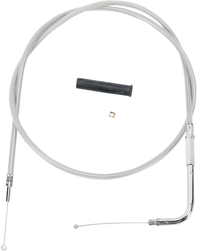 DRAG SPECIALTIES 0650-0304 Stainless Braided Throttle Cable - 45-1/2"