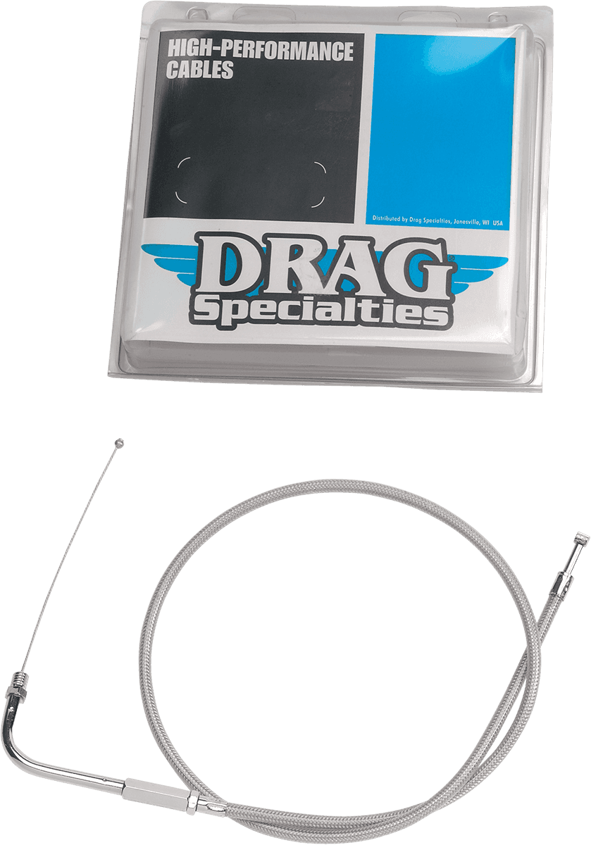 DRAG SPECIALTIES 0650-0308 Stainless Braided Throttle Cable - 30"