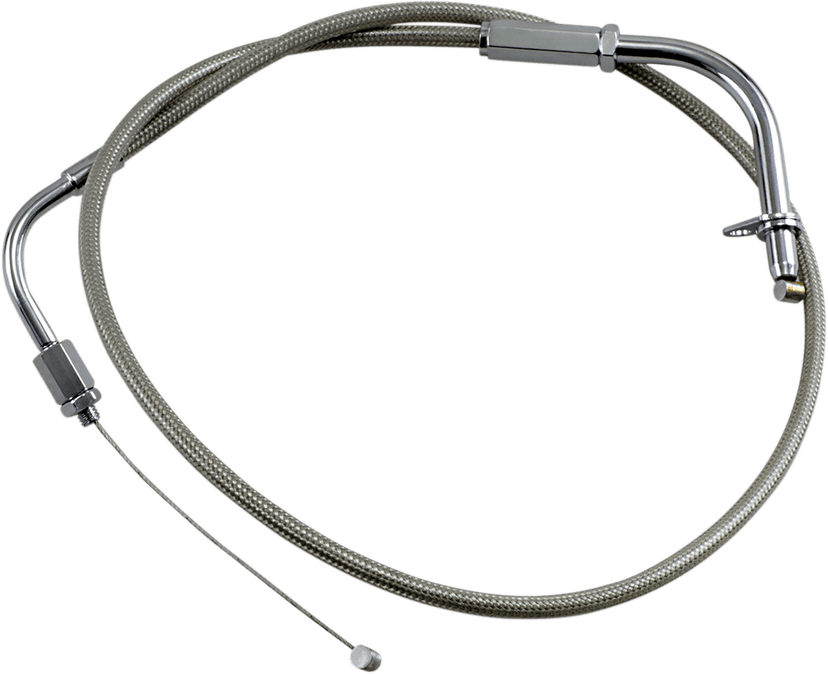 MOTION PRO 0650-0421 Armor Coat Stainless Steel Throttle/Idle Cable for Cruisers - Pull - 650 V-Star Custom