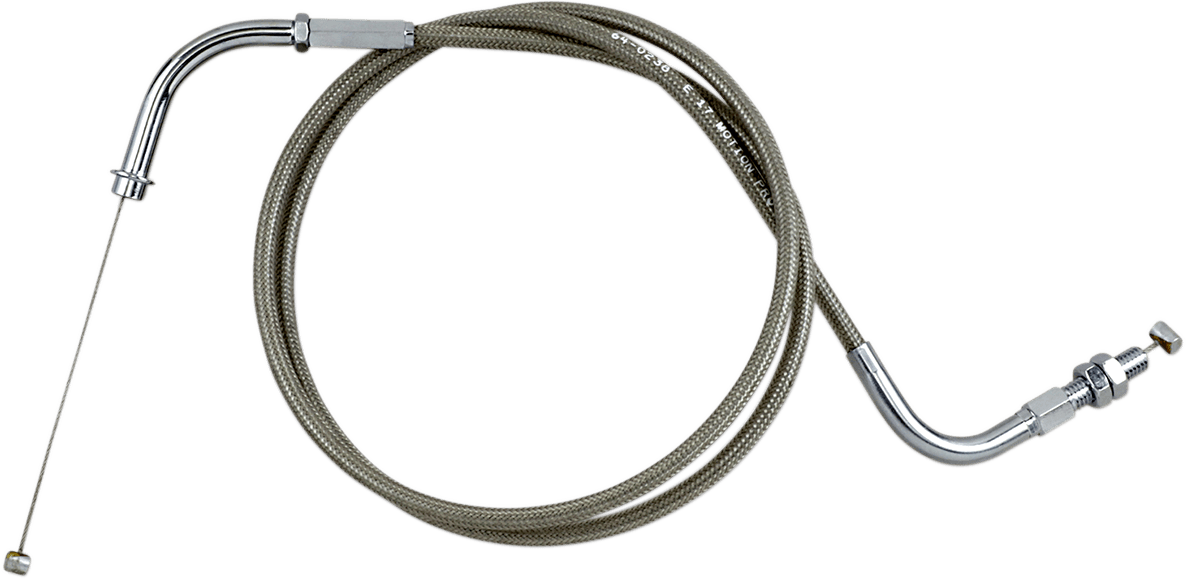 MOTION PRO 0650-0628 Armor Coat Stainless Steel Throttle/Idle Cable for Cruisers - Push - Boulevard 800