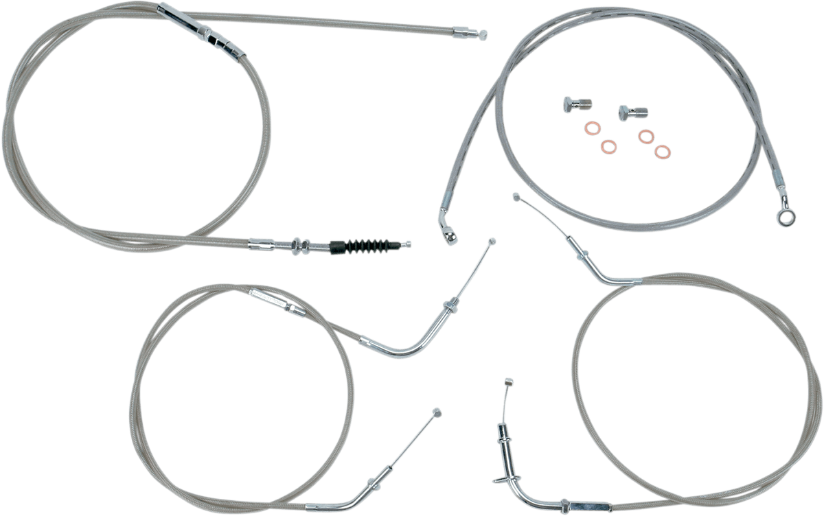 BARON 0650-1004 Stainless Handlebar Cable/Line Kit - 12"-14" - VN900
