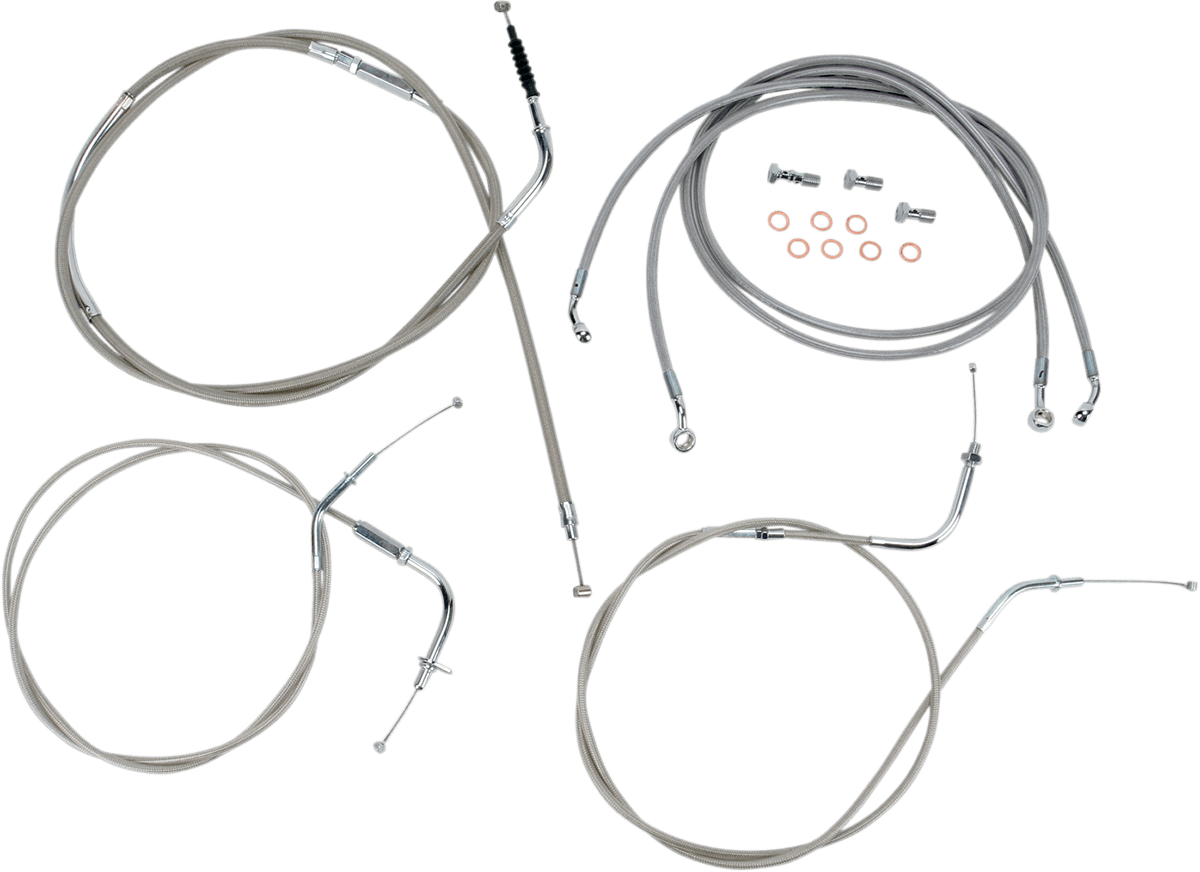 BARON 0650-1005 Stainless Handlebar Cable/Line Kit - 12"-14" - VN2000