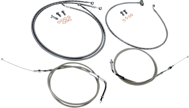 BARON 0650-1008 Stainless Handlebar Cable/Line Kit - 12"-14" - Roadliner