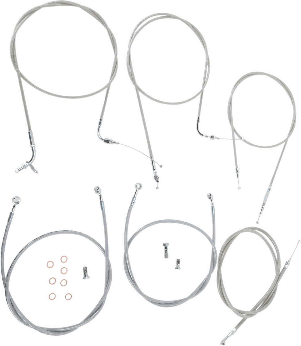 BARON 0650-1026 Stainless Handlebar Cable/Line Kit - 18"-20" - XVS1100CL