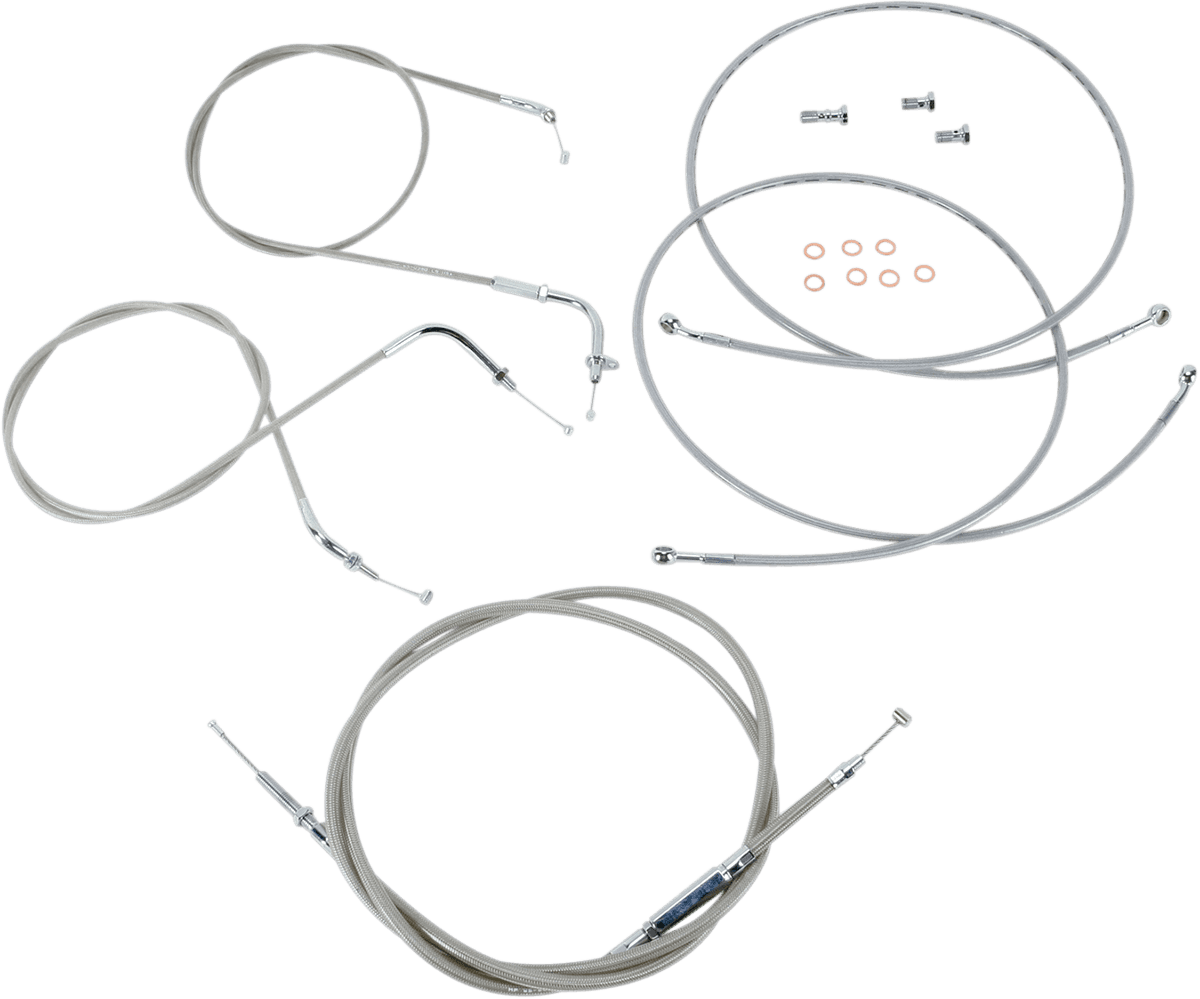 BARON 0650-1031 Stainless Handlebar Cable/Line Kit - 18"-20" - XVS1300