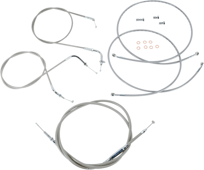 BARON 0650-1031 Stainless Handlebar Cable/Line Kit - 18"-20" - XVS1300