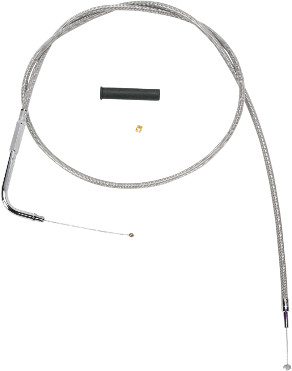 DRAG SPECIALTIES 0650-1073 Stainless Braided Throttle Cable - 50"