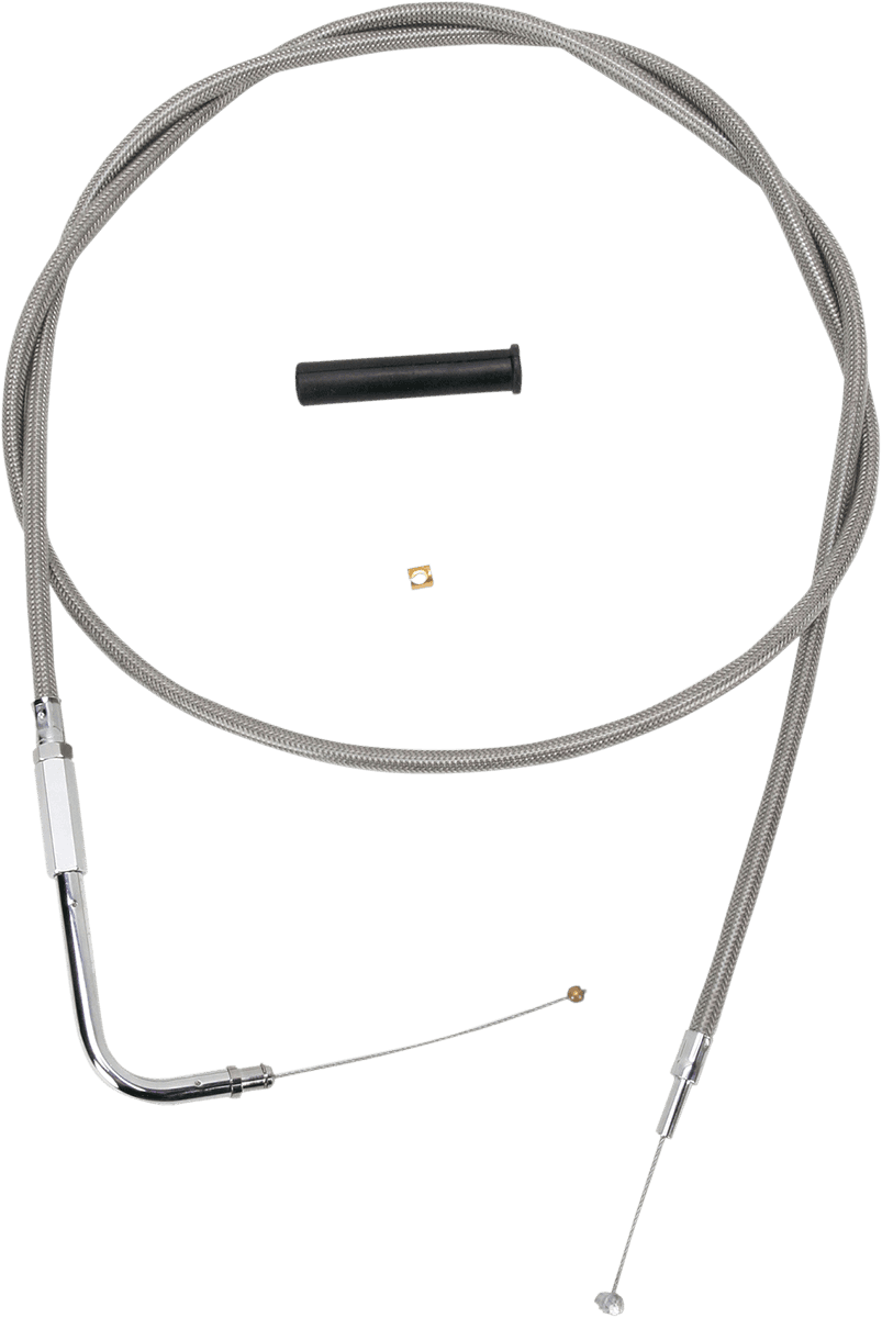 DRAG SPECIALTIES 0650-1077 Stainless Braided Throttle Cable - 54"