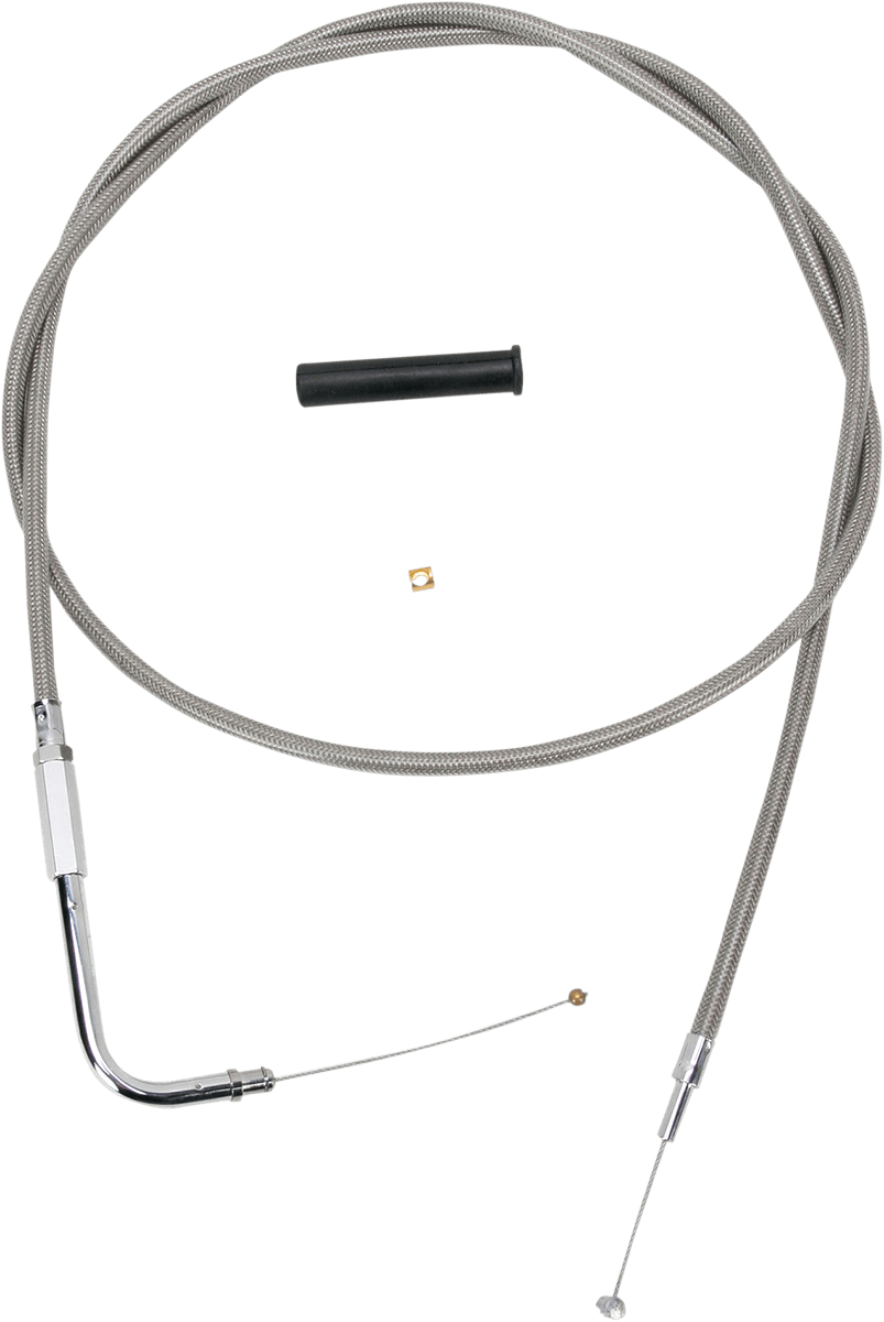 DRAG SPECIALTIES 0650-1077 Stainless Braided Throttle Cable - 54"