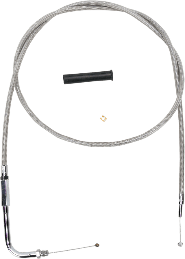 DRAG SPECIALTIES 0650-1091 Stainless Braided Throttle Cable - 48"