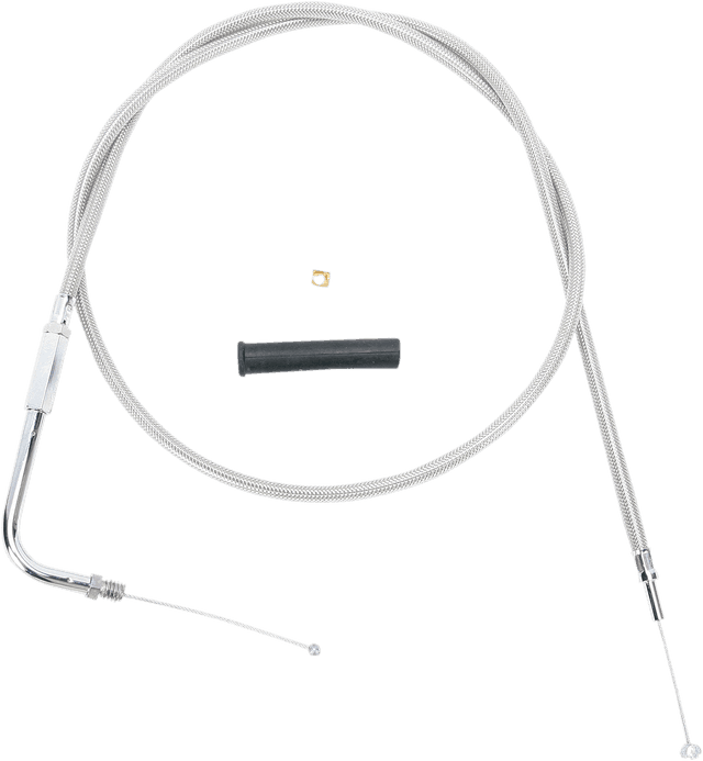 DRAG SPECIALTIES 0650-1101 Stainless Braided Throttle Cable - 48"