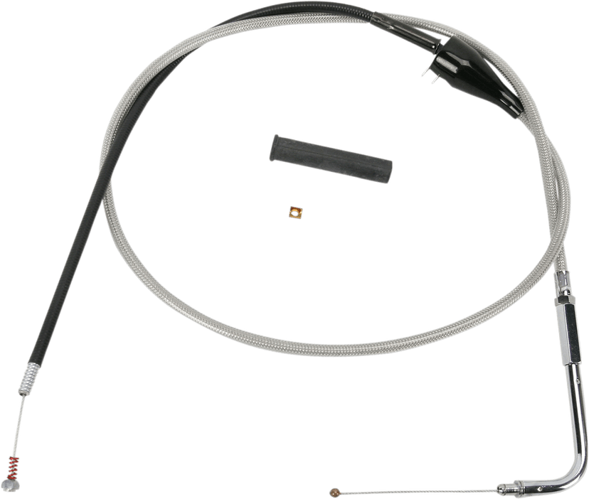 DRAG SPECIALTIES 0651-0174 Stainless Braided Idle Cable - Cruise - 46"