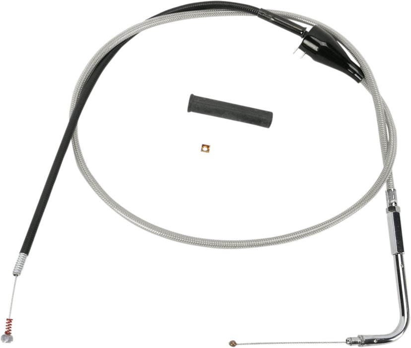 DRAG SPECIALTIES 0651-0175 Stainless Braided Idle Cable - Cruise - 48"