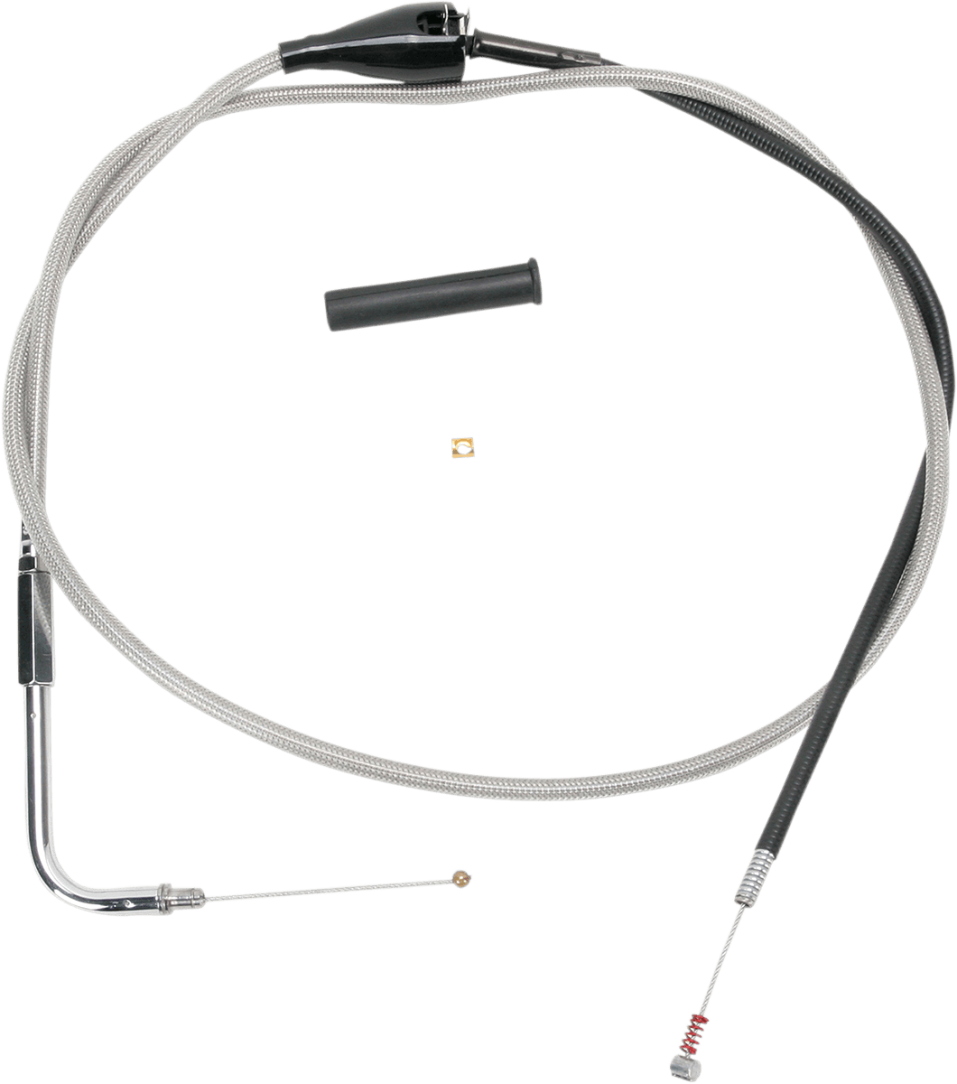 DRAG SPECIALTIES 0651-0654 Stainless Braided Idle Cable - 52"