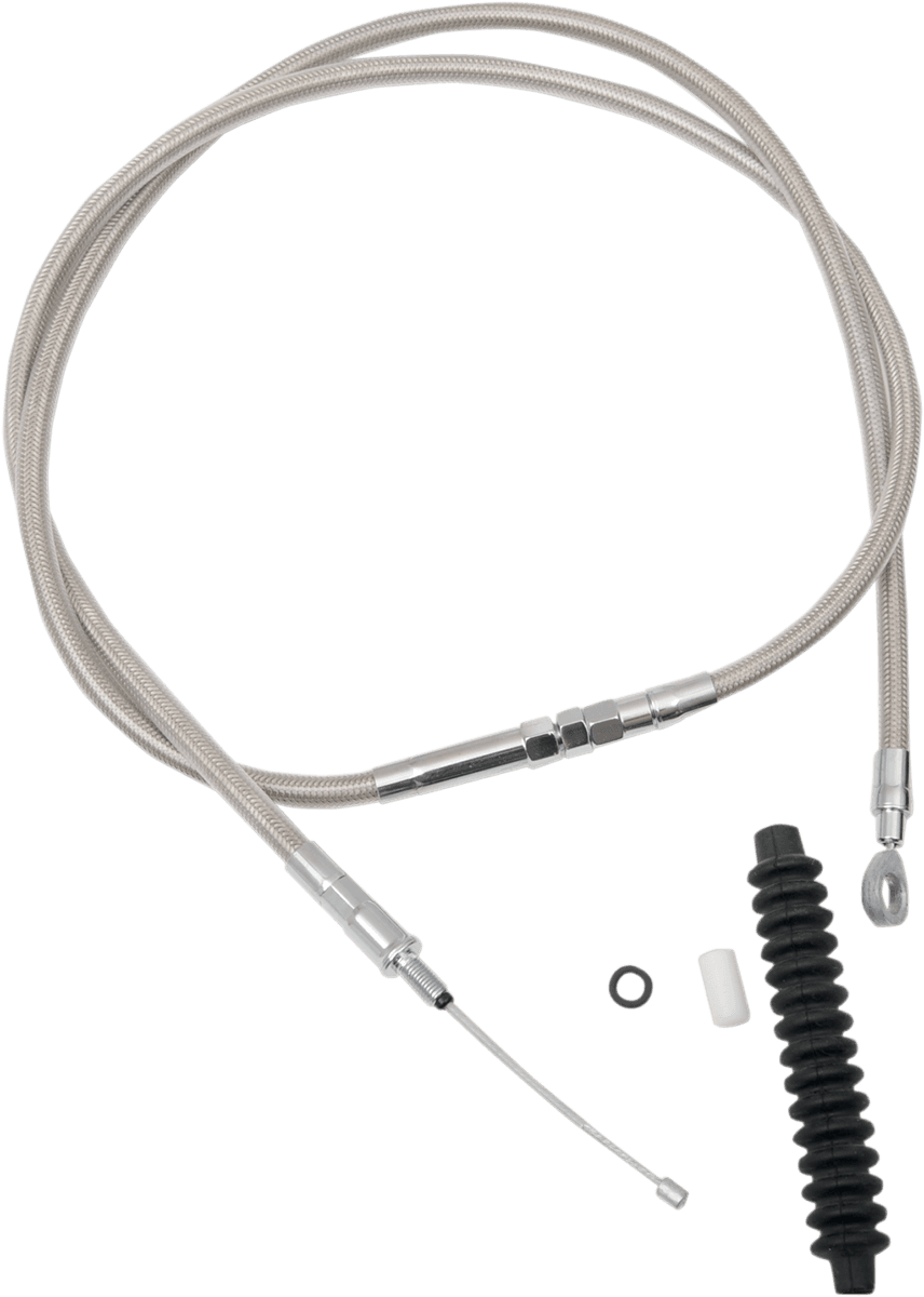 DRAG SPECIALTIES 0652-1481 High-Efficiency Braided Stainless Steel Clutch Cable - 62-11/16"