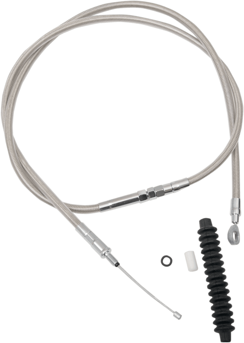 DRAG SPECIALTIES 0652-1482 High-Efficiency Braided Stainless Steel Clutch Cable - 64-11/16" — image 1 of 3